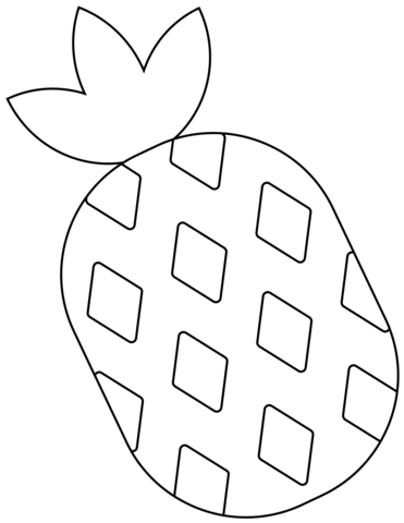 Pineapple Emoji Coloring Page